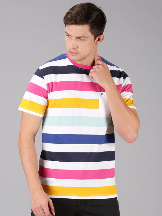 Urgear Cotton Color Block Half Sleeves Mens Round neck T-Shirt